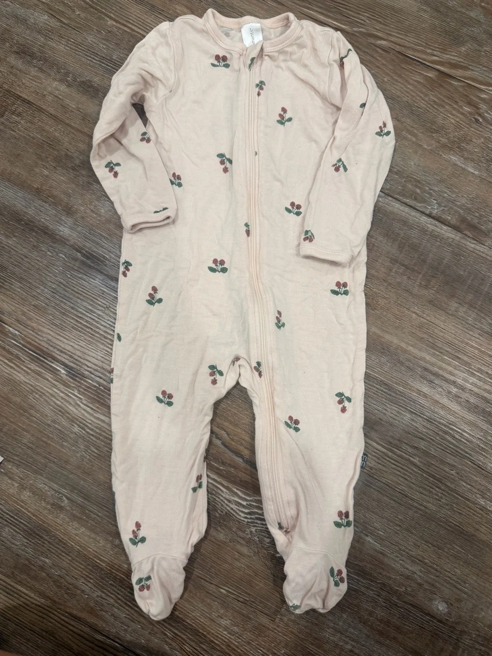 Blush Floral Footed One-Piece for Kids